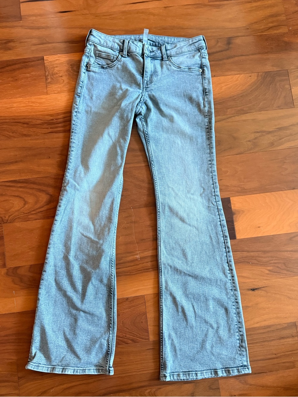H&M gray low rise flare jeans
